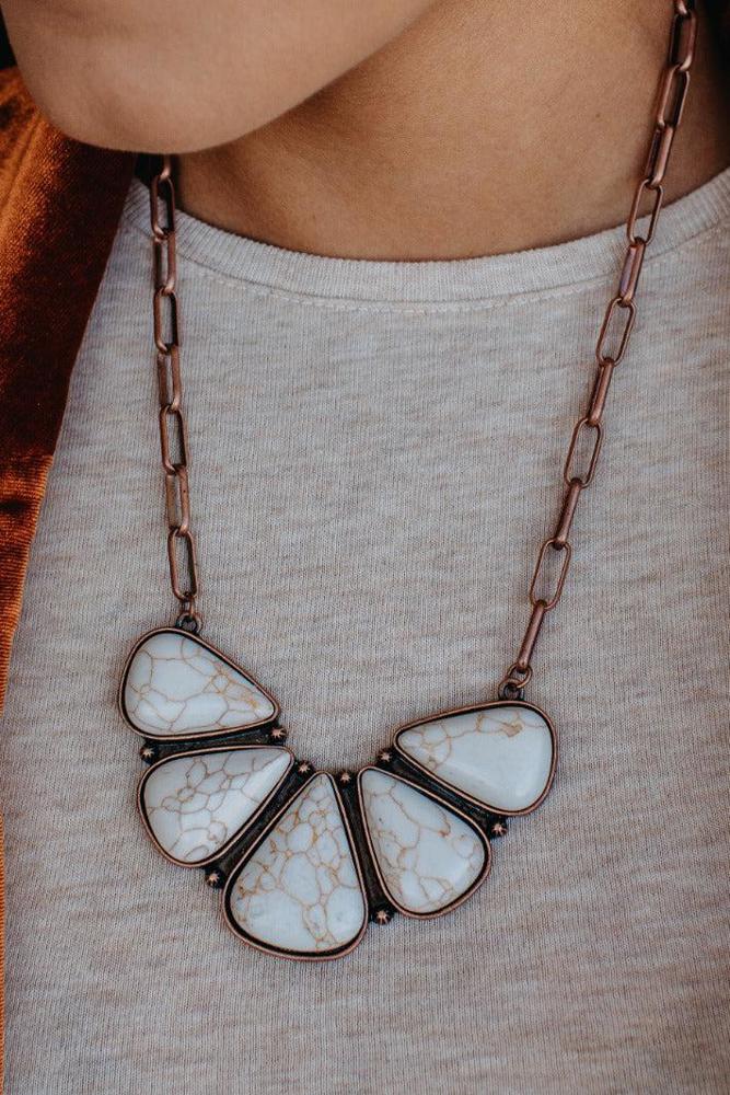 Ashlyn Rose Moth To The Flame Cream Stone Necklace