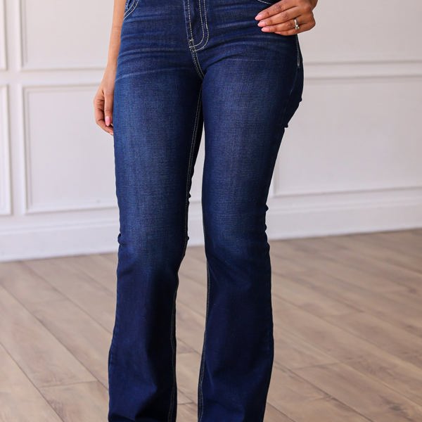 Southern Grace The Courtney Mid Rise Dark Wash Bootcut Denim