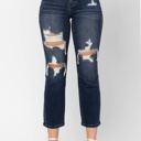  Judy Blue Mid Rise Crop Leg Straight Denim 88517