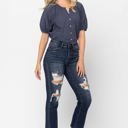  Judy Blue Mid Rise Crop Leg Straight Denim 88517 - Plus