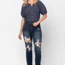  Judy Blue Mid Rise Crop Leg Straight Denim 88517