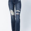  Judy Blue Mid Rise Contrast Destroy Slim Bootcut Denim 82426