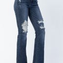  Judy Blue Mid Rise Contrast Destroy Slim Bootcut Denim 82426