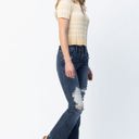  Judy Blue Mid Rise Contrast Destroy Slim Bootcut Denim 82426