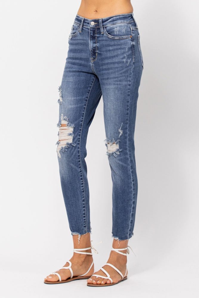 Judy Blue High Waist Destroyed Relaxed Fit Denim 82306 - Plus