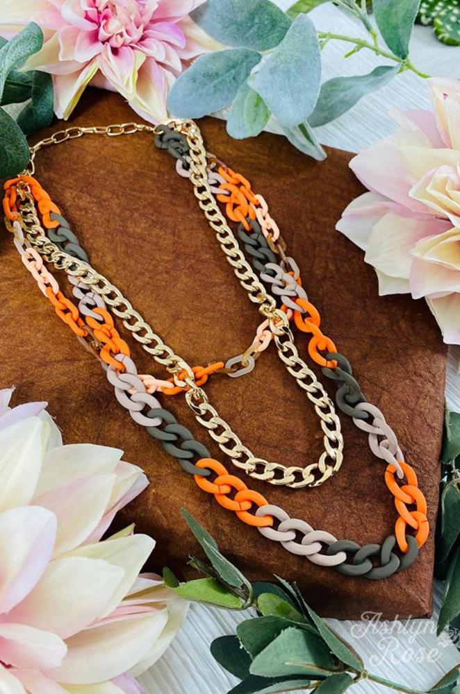 Ashlyn Rose Orange You Glad Three Strand Necklace