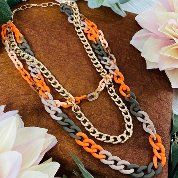 Ashlyn Rose Orange You Glad Three Strand Necklace