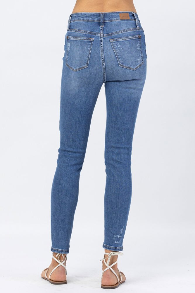 Judy Blue High Waist Skinny Lemon Patch Denim 88233 - Plus