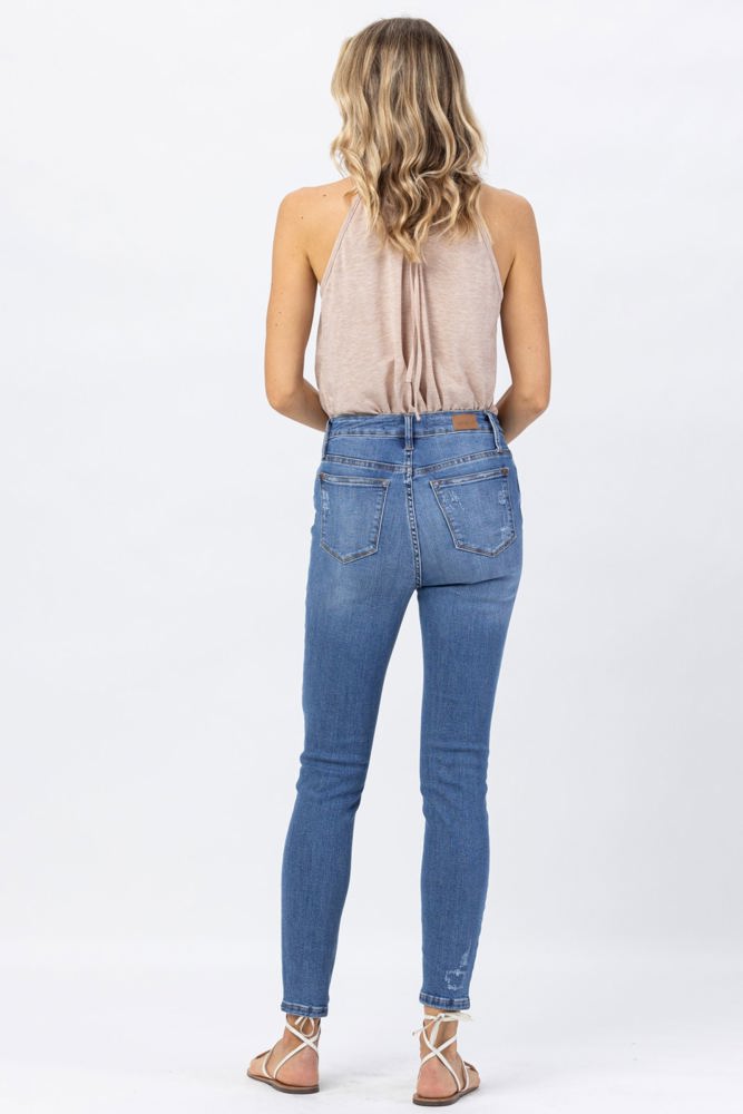 Judy Blue High Waist Skinny Lemon Patch Denim 88233