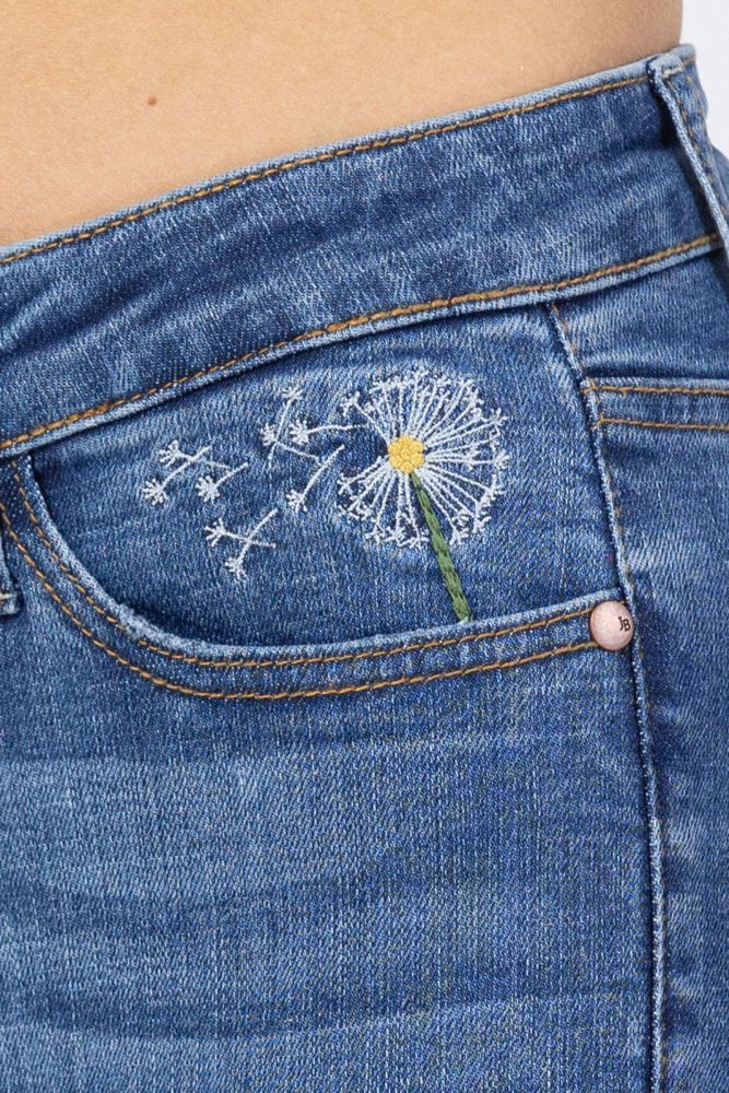 Judy Blue High Waist Dandelion Embroidery Skinny Denim 88415 - Plus