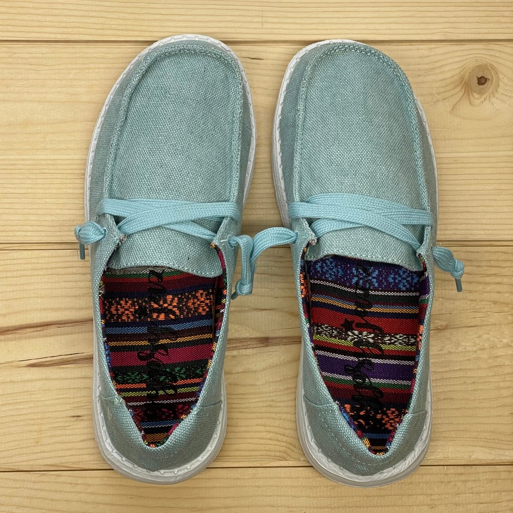 Gypsy Jazz "Holly 5" Turquoise Slip-on Shoes