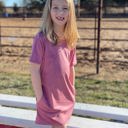  Lucky & Blessed Girl's Pink Suede Mini Dress