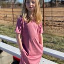  Lucky & Blessed Girl's Pink Suede Mini Dress