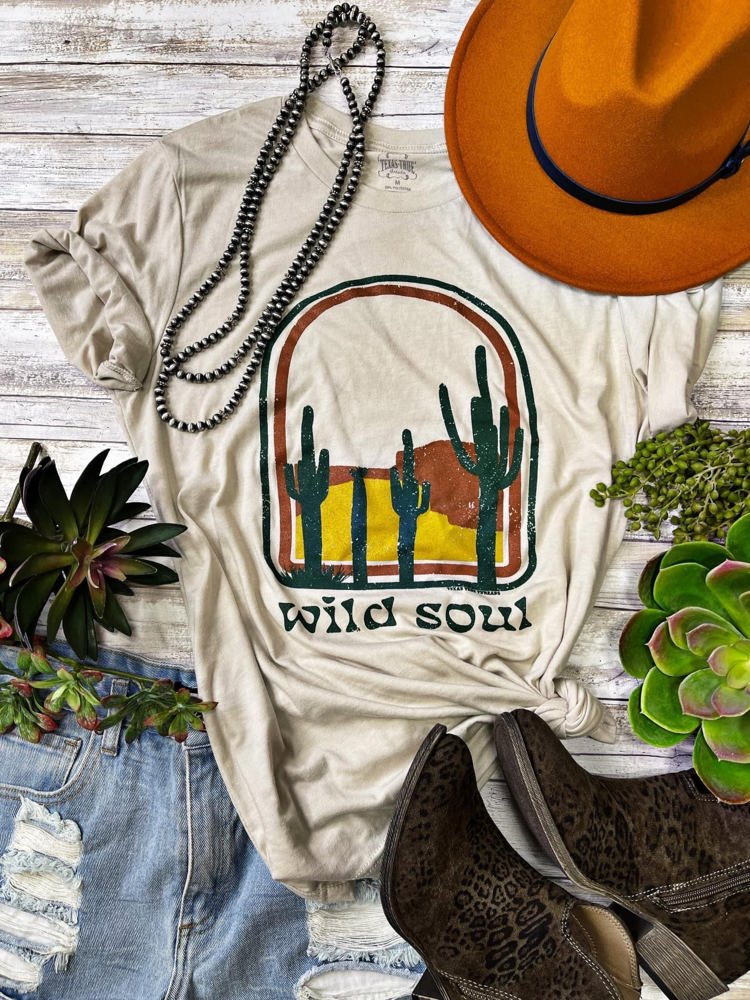 Texas True Threads "Wild Soul" Tee, Heather Dust 