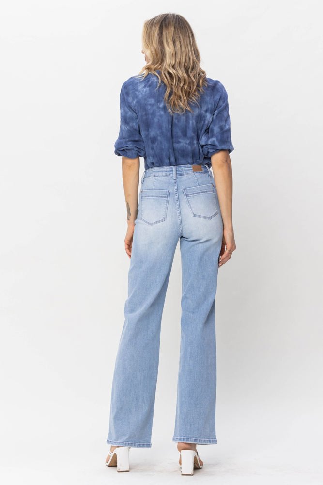 Judy Blue High Waist W/ Pocket Details Wide Leg Denim 88619