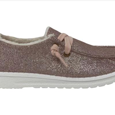 Gypsy Jazz Kid's "Lil Holly Glitter" Blush Slip-on Shoes