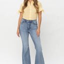  Judy Blue High Waist Contrast Tummy Control Release Hem Flare Denim 88486