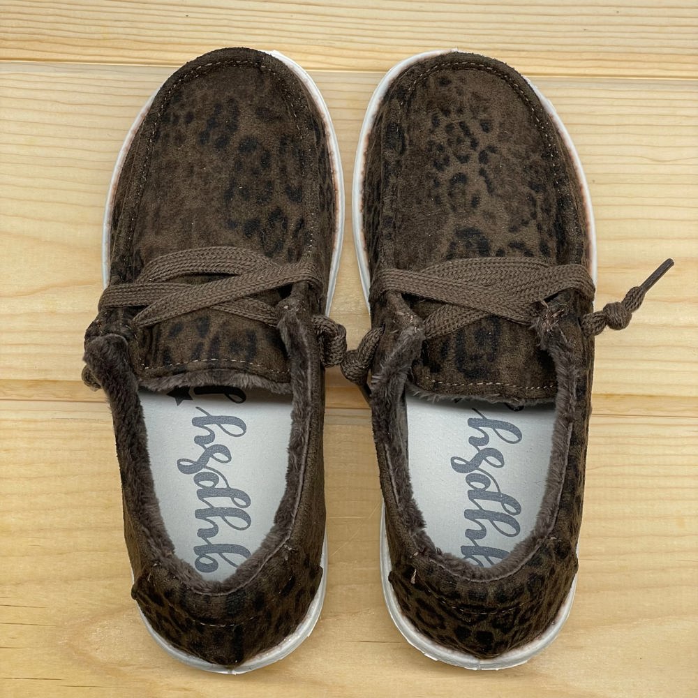 Gypsy Jazz Kid's "Lil Bonny" Taupe Leopard Slip-on Shoes