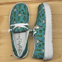  Gypsy Jazz "Elizabeth" Turquoise Slip-on Shoes