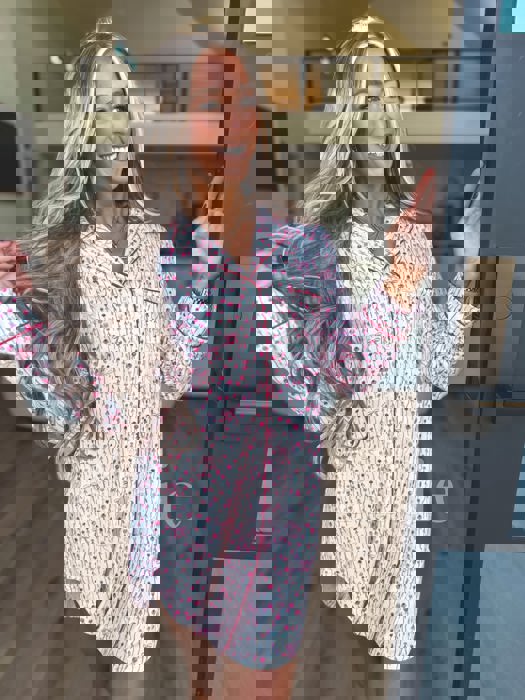 Birdie Sleep Dress Light Pink in Spring Flowers