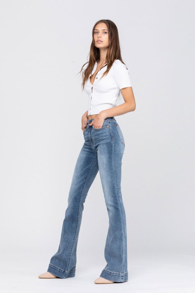 Judy Blue Mid Rise Trouser Flare Denim 82163