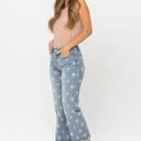  Judy Blue High Waist Star Print Cropped Straight Denim 88573