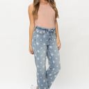  Judy Blue High Waist Star Print Cropped Straight Denim 88573