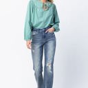  Judy Blue High Waist Release Hem Ankle Straight Denim 82436