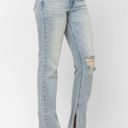  Judy Blue High Waist Destroy & Inseam Slit Straight Denim 88511 - Plus