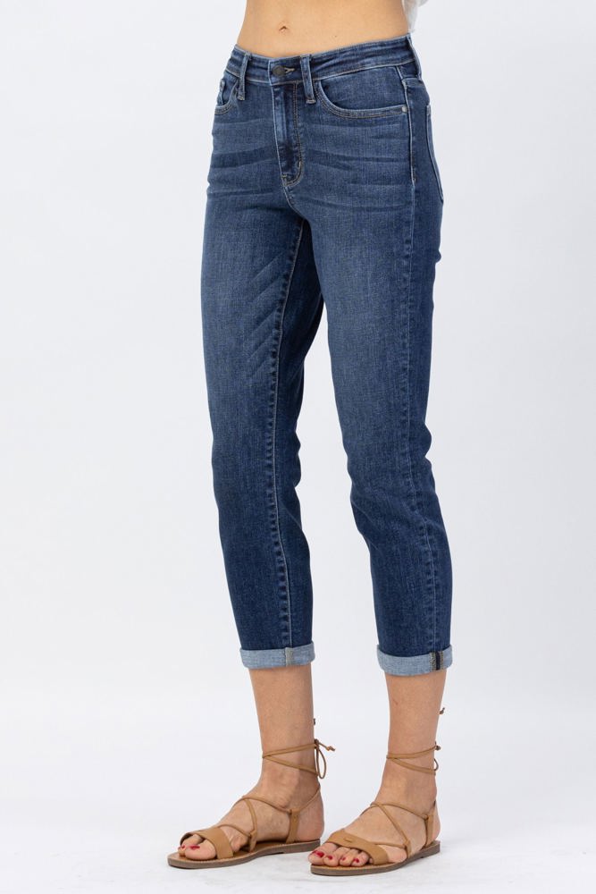 Judy Blue High Rise Cuffed Crop Slim Denim 82390