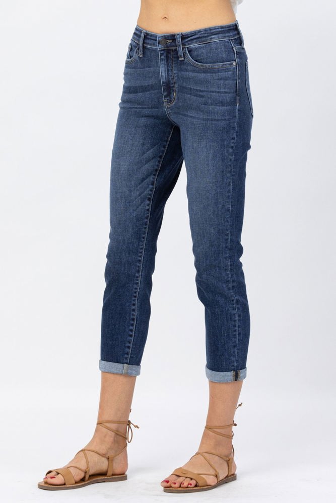 Judy Blue High Rise Cuffed Crop Slim Denim 82390