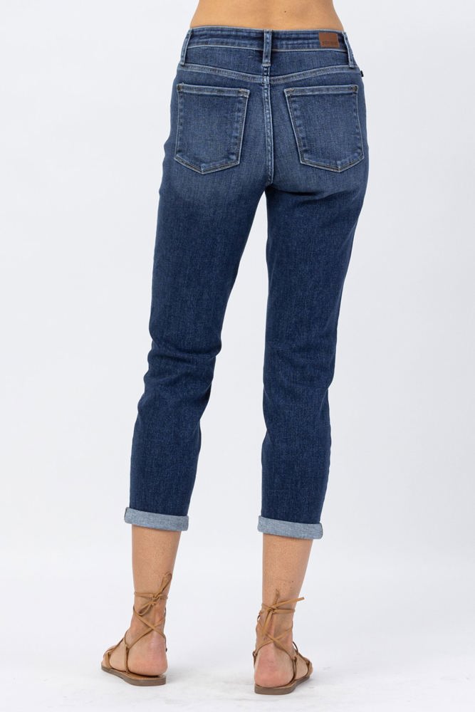 Judy Blue High Rise Cuffed Crop Slim Denim 82390