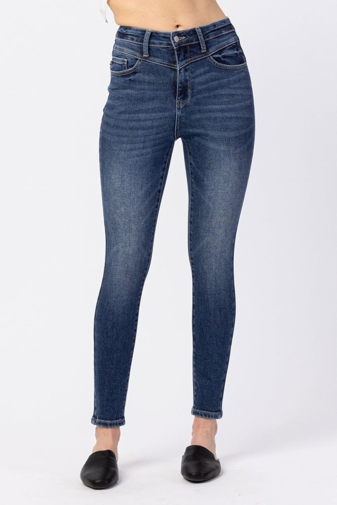 Judy Blue High Rise Front Yoke Skinny Denim 88364