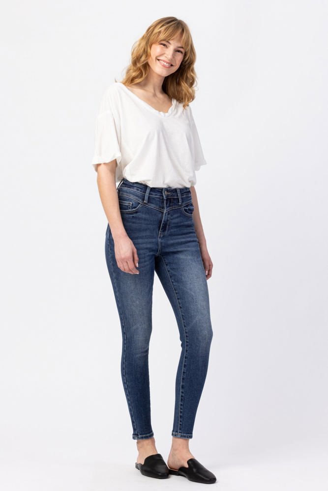 Judy Blue High Rise Front Yoke Skinny Denim 88364