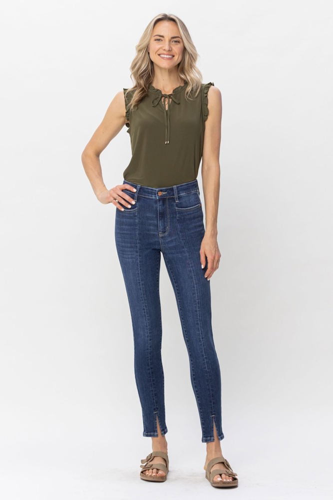 Judy Blue High Waist Front Inseam & Slit Skinny Denim 82494 - Plus