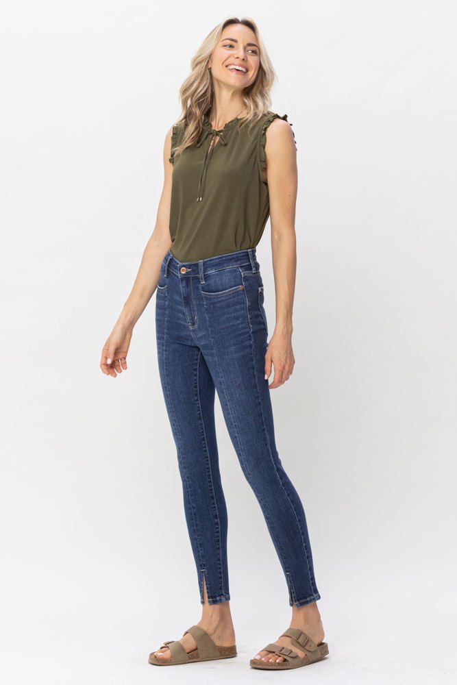 Judy Blue High Waist Front Inseam & Slit Skinny Denim 82494 - Plus