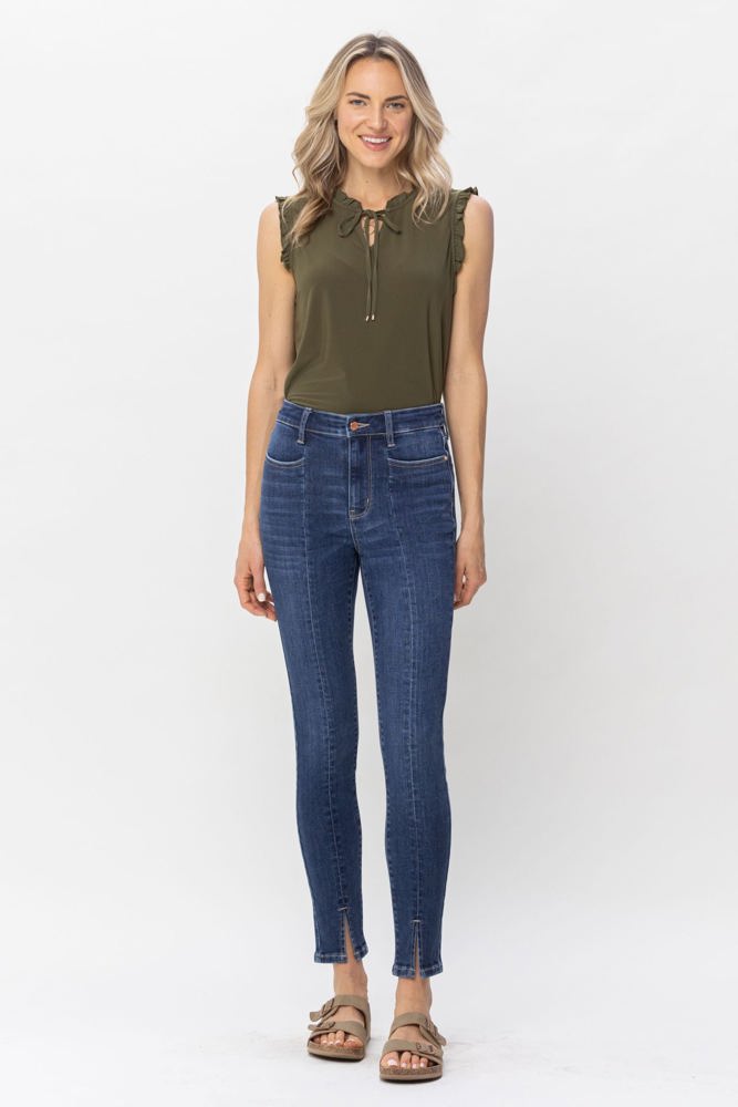 Judy Blue High Waist Front Inseam & Slit Skinny Denim 82494