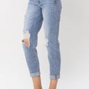  Judy Blue Mid Rise Double Cuff Destroyed Boyfriend Denim 82458 - Plus