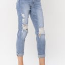  Judy Blue Mid Rise Double Cuff Destroyed Boyfriend Denim 82458 - Plus