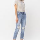  Judy Blue Mid Rise Double Cuff Destroyed Boyfriend Denim 82458 - Plus