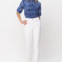  Judy Blue High Waist White Double Cuff Boyfriend Denim 88675