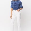  Judy Blue High Waist White Double Cuff Boyfriend Denim 88675