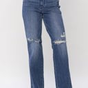  Judy Blue High Waist W/ Knee Destroy Straight Denim 82498 - Plus