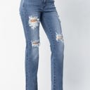  Judy Blue Mid Rise Destroyed Straight Denim 82425