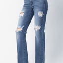  Judy Blue Mid Rise Destroyed Straight Denim 82425