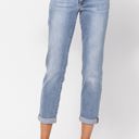  Judy Blue Mid Rise Bleach Wash Boyfriend Denim 82335