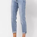  Judy Blue Mid Rise Bleach Wash Boyfriend Denim 82335