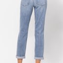  Judy Blue Mid Rise Bleach Wash Boyfriend Denim 82335