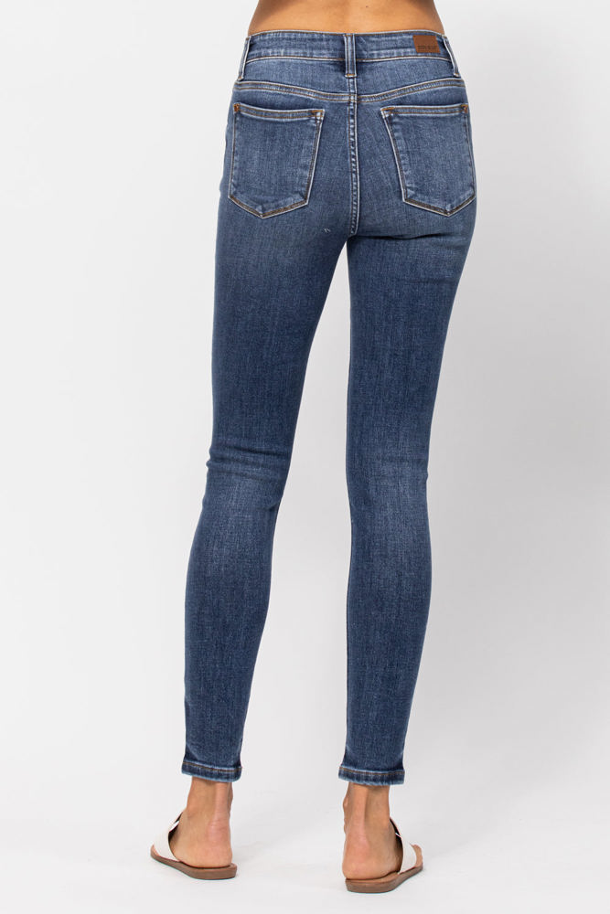 Judy Blue Mid Rise Handsand Skinny Denim 82252 - Plus