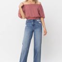  Judy Blue High Waist Mild Destroy Trouser Wide Leg Denim 88597 - Plus